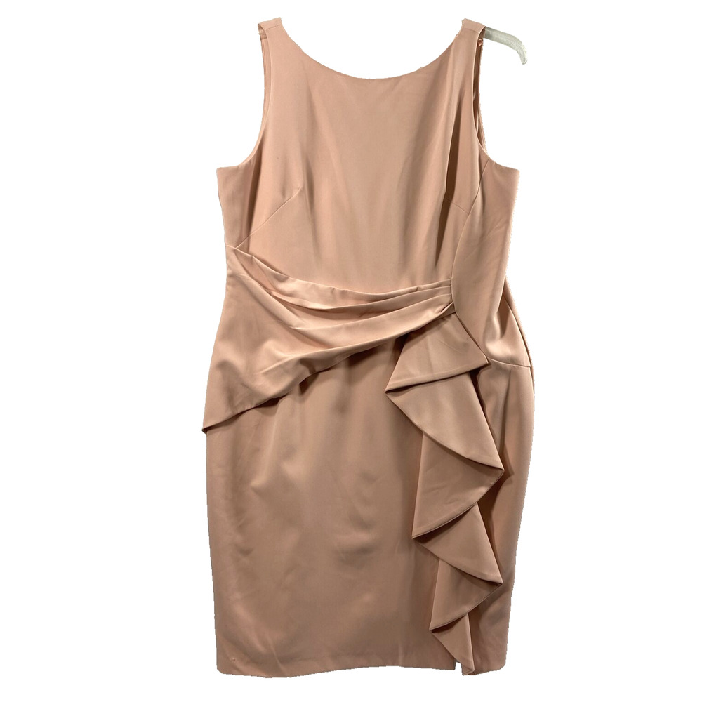 Marina Dress Womens Size 16 Pink Sleeveless Ruched Ruffle Special Occasion Party